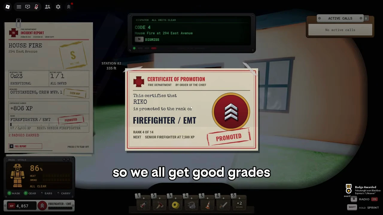2:02 · House-fire report: 1/1 ALL SAVED. Public PC gameplay by Ricoko, observed 8 October 2026